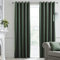 Laurence Llewelyn-Bowen Montrose Blackout, W66 x L72 (168 x 183cm), Velvet Living Room & Bedroom, Dark Thermal/Eyelet Curtains, Polyester, Olive Green