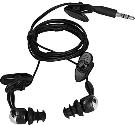 PUSOKEI IPx8 Waterproof Headphones for Swimming, 3.5mm Plug Underwater Sport earphones, Wired in Ear Earbud Headphones - Noise Isolating for Swimming Running Surfing(Black)