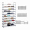 Relaxdays XXL Schuhregal Stecksystem, 10 Ebenen, modular, HxBxT: 175,5 x 93 x 30,5 cm, Schuhaufbewahrung Metall, grau