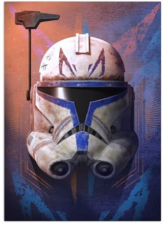 Displate Offiziell Star Wars MetallPoster Magnetische Befestigung Inklusive Lizenziert Bilder Hochwertiges Poster Star Wars - Clone Wars Helmets - Captain Rex Poster 45 cm x 32 cm