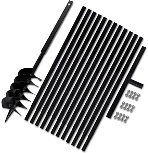 WIFESE Erdbohrer mit Griff 150 mm Verlängerungsrohr 13 m Bohrer Benzin Erdbohrer für Bohrmaschine Bodenbohrer Handbohrer Erdbohrgerät Spiralbohrer Erdlochbohrer Schnurlos Eisen Drei Spirale