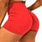 HAWILAND Kurz Leggings Damen - Scrunch Butt Sportshorts Booty Push Up Shorts High Waist Figurformend Hotpants für Gym Fitness Workout #1 Rot 2XL