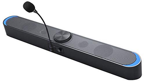 HHUARI Mini Soundbar Portable Speakers for Car Bluetooth wired and wireless connection cwith Built-In Subwoofer Surround Sound With microphone LED lighting effect The New