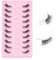 Oreola Faux cils Demi cils naturels Cat Eye Short Eyelashes Wispy Cils légers Corner Lashes 10 paires de faux cils de vison 3D Faux cils réutilisables
