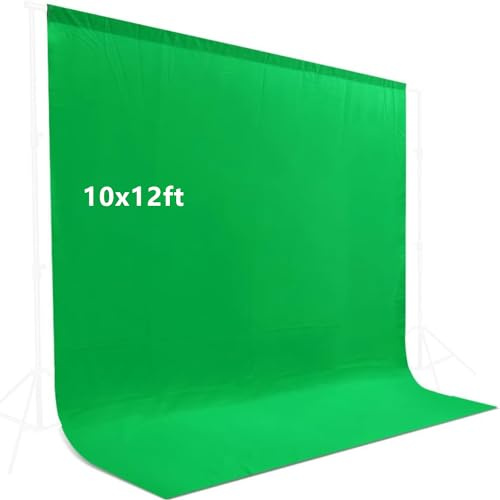 LCUIRC Chromakey Greenscreen-Hintergrund für Fotografie, zusammenklappbarer Greenscreen-Hintergrund für Streaming, Fotografie, Zoom-Meeting, Videobearbeitung, Podcasting, 3 x 3,6 m