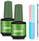 Solvente per Smalto 2 pacchi con Spingi Cuticole e lima per unghie, Remover Semipermanente Unghie, Gel Remover per Smalto, Rimuove Facilmente e Rapidamente lo Smalto in 3-5 Minuti