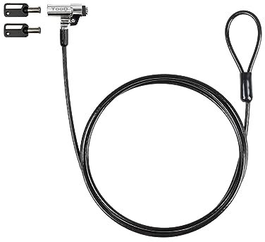 Tooq TQCLKC0045-G Cable de Seguridad Tipo Nano con Llave para Portátiles 1.5 Metros Negro