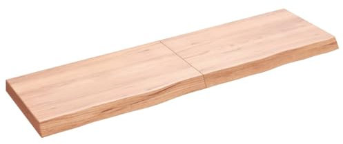 vidaXL Piano Bagno Marrone 140x40x(2-6) cm Legno Massello Trattato