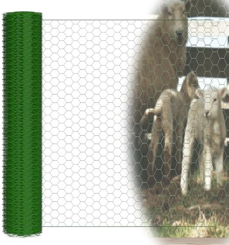 Maschendrahtzaun Sechseckgeflecht Länge 25 m, Maschendraht-Geflecht, Gartenzaun Draht für Hasen, Meerschweinchen oder Hühner, Maschenweite 25 mm, Höhe 100cm, Wühlmausgitter