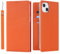 ELTEKER Hülle iPhone 15 Handyhülle [Echtes Leder] Klapphülle iPhone 15 mit Kartenfach,Schutzhülle Leder Hülle für iPhone 15-Orange