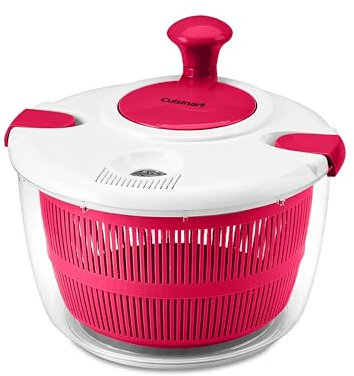 Cuisinart Große Salatschleuder - Waschen, Schleudern und Trocknen von Salatgrün, Obst und Gemüse, 5 qt, CTG-00-SASR Rot