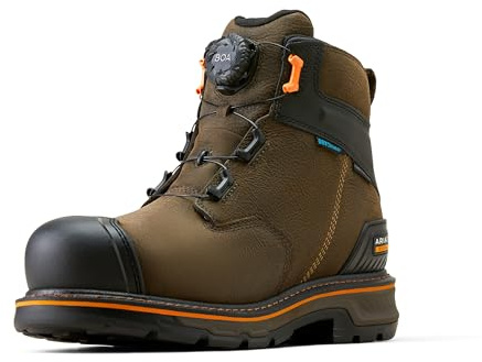 Ariat Men's Stump Jumper 6 BOA Waterproof Composite Toe Work Boot, Iron Coffee, 15