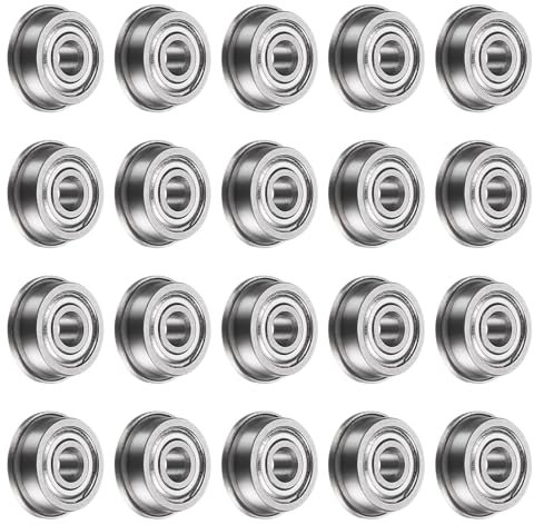 QUARKZMAN F623ZZ Flanschkugellager, 20 Stück 3x10x4mm Chromstahl Doppelt abgeschirmt ABEC1 Flanschlager