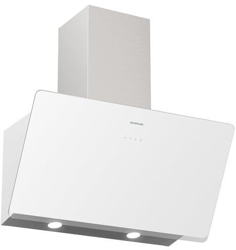 Hotte murale blanche Silverline 3490.8.733.02 OSLO, 80 cm Capacité 628 m3, 3 vitesses, contrôle tactile, éclairage 2x3W, fonction drop control