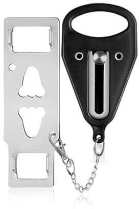 NIYATA Verrou de Porte Portable,Verrou de Voyage,Verrou Portable de Voyage,Bloque Porte Hotel, Portable, Antivol,Utilisé Dans Les Appartements, Hôtels, Maisons(Noir)