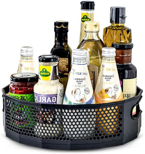 Roysmart Küchen Gewürzständer, Drehbares Gewürzregal, Drehgestell in Wabenform, Rotierender Obstständer, Drehteller Gewürzregal, Drehbare Ablage für Anrichte und Küchenschrank (22.5x6.5cm)