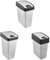 keeeper Premium Abfallbehälter 3er Set, mit Flip-Deckel, Soft Touch, 45 / 25 / 10 l, Magne, Silber