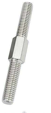 BCOMFY M16 Links- und Rechtsgewinde Doppelende Gewindestange Positive und Negative Gewindestange Stehbolzen Schraube Edelstahl 304(M16x100mm-1pcs)