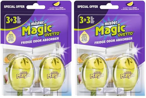 Mister Magic Ovetto Fridge Odor Absorber con estratti naturali di Limone 2 (Paquete de 2)