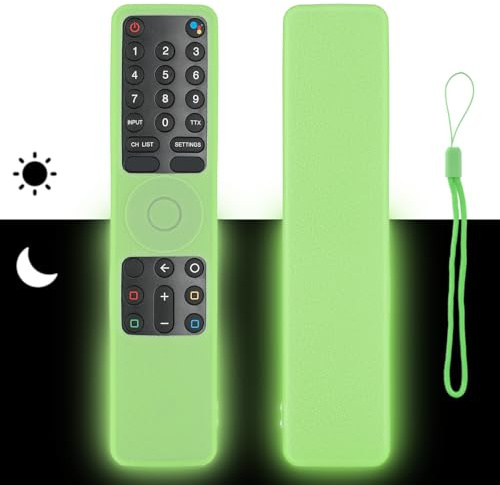 Custodia Telecomando in Silicone Compatibile Con XMRM-010 TV Telecomando Copertura Protettiva Antiurto Con un Cordino(Verde Fluorescente)