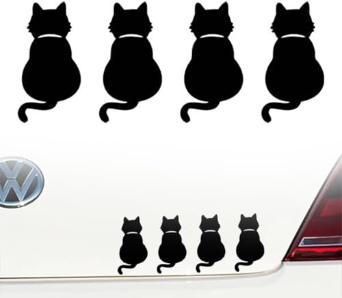 OQKAHIV 1 Bogen mit Katzenaufklebern, Autoaufkleber Katze, Cartoon Katze Auto Aufkleber, Lustige Auto Aufkleber Autoaufkleber Katzen Kratzabdeckung Selbstklebende Auto Dekoration Aufkleber Dekor