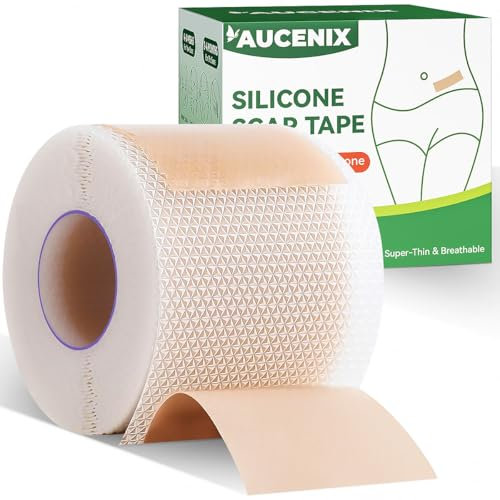 Aucenix Silicone Scar Sheets for Skin: Medical Grade Silicone Scar Tape Roll (1.6''x 60'') for Wrinkles - Silicone Face Patches for Scars Cover Up Flexible Reusable (1.6''x 60'')