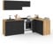 IDMarket - Komplette Eckküche, 400 cm, subtil mit Arbeitsplatte, 7 Elemente, Holz und Schwarz