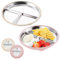 FloralGrace 2 Stück Edelstahl Babyteller mit Saugnapf, 23CM Geteilte Kinder Teller mit Entfernbarer Silikon Hülle für Kinder, Nicht Rutschig Unzerbrechlich (Rosa Beige)
