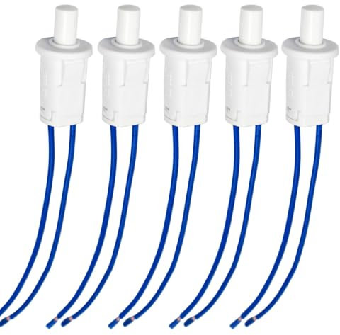 Gebildet 5 pezzi Interruttore luce porta 10mm AC250V 0.5A/AC125V 1A Normalmente Chiuso Interruttore Pulsante luce Frigorifero Momentaneo
