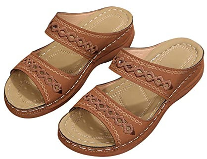 HAOLEI Sandali Ciabatte Comodi con zeppa da Passeggio con Supporto per l'Arco Plantare