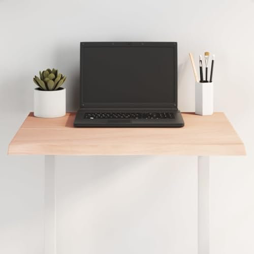SXJEQOC Tischplatten Arbeitsplatte Arbeitsplatte Küche Tischplatte - Tischplatte 60x50x2 cm Massivholz Eiche Unbehandelt Baumkante für Bad Esszimmer Garten Balkon