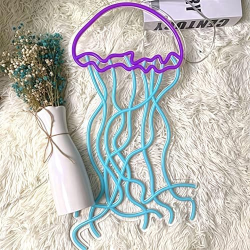 Ozean LED Neon Zeichen Quallen Korallen Shell Clownfish Hai Acryl Neon Lichter mit hängender Kette Wandkunst Home Decor Licht Up für Schlafzimmer Bar Pub Party USB Powered 5V