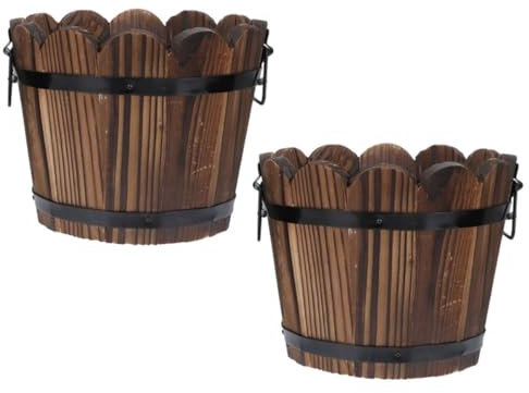 TOYANDONA 2piezas De Madera para y Verduras De Drenaje Flowerpot Reutilizable para Jardín y Decoración Interior