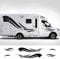 FUNOJIM 6 STÜCKE Wohnmobil Streifen Vinyl Aufkleber Für Camper Van Horsebox Caravan RV Auto Tuning Zubehör Auto Dekoration Dekor Aufkleber
