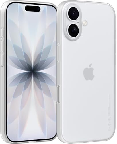 X-level für iPhone 17 Hülle, 0,3 mm Dünn, Trans-Weiß | Slim Fit Kameraschutz Handyhülle, Mattes Finish Minimalistisches Kratzfest Schutzhülle Ultradünnes Leichtdesign