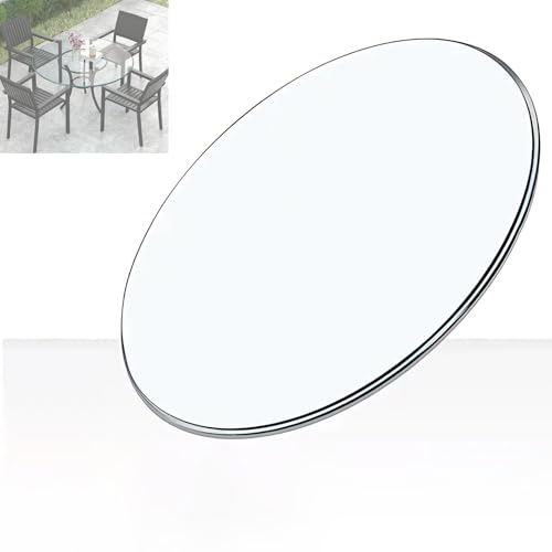 40/42/45/50/60 cm Rund Tischplatte Transparent Glasplatte Ersatzteil, Ersatztischplatte Gehärtetes Sicherheitsglas, Runde Glasscheibe Für DIY-Projekte, Küche, Esszimmer(45cm(17.7inch))