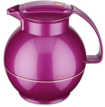 ROTPUNKT Isolierkanne 360 Sissy 1,0 Liter I Kugelkanne I langlebig I große Öffnung - leichte Reinigung I hochwertig langanhaltender Geschmack I Glaseinsatz I Kaffeekanne I Teekanne I Shiny Grape