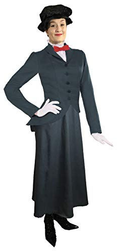 SoWest Ladies Victorian Nanny Costume – Adult Historical Fancy Dress Outfit with Skirt, Jacket, Shirt Front, Bow Tie & Hat | Magical Storybook Character Costumes for World Book Day