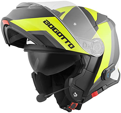 Bogotto V271 BT Zabu Bluetooth Klapphelm, schwarz matt/neon, XS