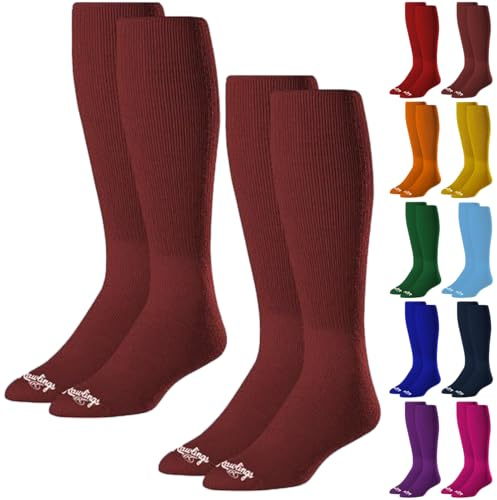 Rawlings Baseballsocken, 2 Paar, Größe L/Kastanienbraun