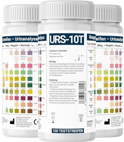 100x Gesundheitstest Urinstreifen 10in1 Teststreifen Urinanalysestreifen – Ketone pH-Wert Nitrite etc.