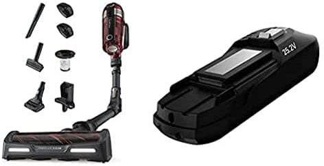 Rowenta X-FORCE FLEX 11.60 Animal RH9878 | Akku-und Handstaubsauger | Hohe Saugleistung | 90 Min Laufzeit | Smartes Farbdisplay | LED-Düse | Flex-Gelenk | 99,9% Luftfilterung| mit 2 Akkus, Schwarz/Rot