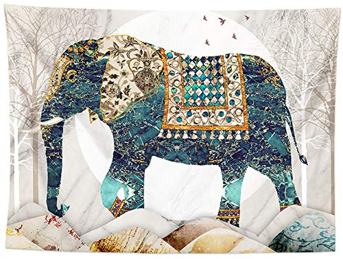 Lsimeru Wandtuch Elefant Mandala Indisch Hippie 230x150 Wandteppich Wandtücher Tuch Psychedelic Bunt Ethno Bohemian Tapestry Wandbehang Wall Hanging Wanddeko Schlafzimmer Deko