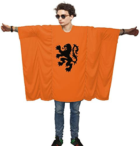 Adults Patriotic Sports Supporters Country National Flag Poncho Fancy Dress [Netherlands]