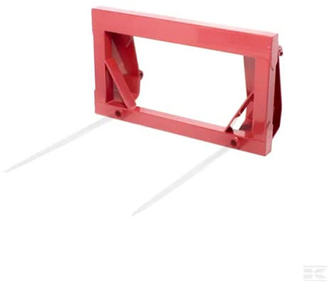 Kramp Ballentransportgabel mit 1100mm Frontladerzinken, Rot, 2 Zinken, 700kg Tragfähigkeit, Euroaufnahme FT2050