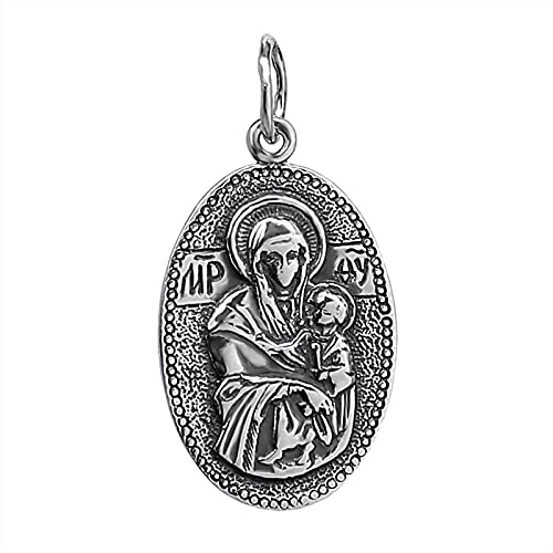 NKlaus 925 Sterling Silber Gottes Mutter Ketteranhänge Ortodox Madonna Maria Amulett 10776