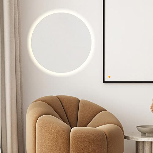 s.luce indirekte LED Wandleuchte Plate dimmbar 230V, Farbe:Weiß, Größe:Ø 50cm