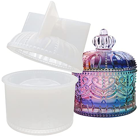 INHEMING Trinket Box Mould for Resin Silicone Jewellery Storage Box Mold with Lid,DIY Casting Epoxy Resin Art Moulds