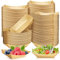 Oomcu 200 Pack 1/4 lb Disposable Kraft Brown Paper Food Boats Nacho Trays - Eco-Friendly Hotdog Trays Bulk Small Serving Trays for Party Snacks, French Fries,Tacos, BBQ, Hot Dogs, Food Trucks Supplies