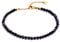 BERGERLIN Turmalin Fußkette schwarz - facettiertes, schwarzes Fußkettchen - Gold - XS-S